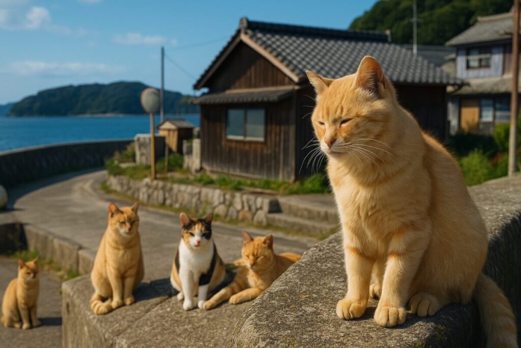 猫が島で人と共に暮らしてきた歴史を感じる風景