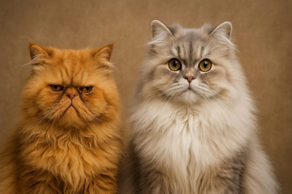 ブサイクとも美人とも評価が分かれる2匹のペルシャ猫